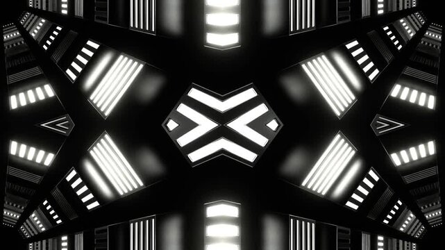 White Reverse Slowed Strobe Kaleidoscope Background VJ Loop in 4K