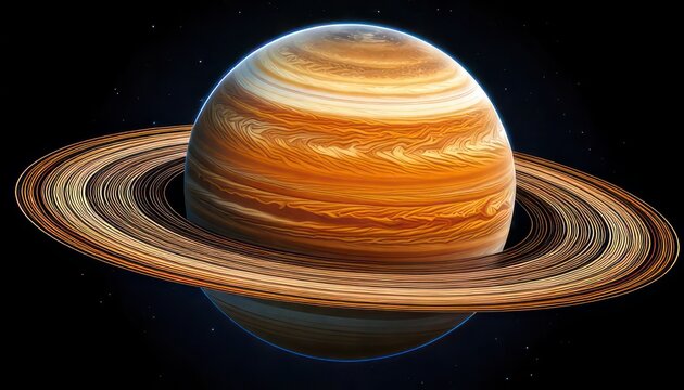 Saturns Majestic Rings - A Stunning View of the Ringed Planet.