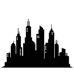 Obraz premium City Skyline Silhouette Urban Landscape.