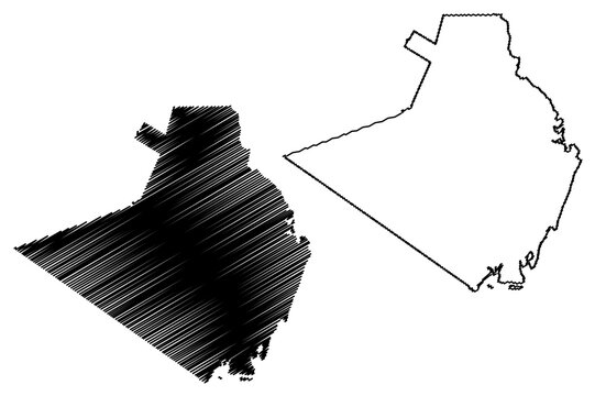 Kwale County (Republic of Kenya, Coast Province) map vector illustration, scribble sketch Kwale map