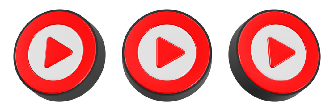 play media player 3d rendering icon symbol multimedia