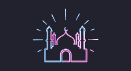 Neon Castle Icon