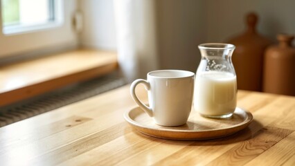 Milk coffee indoor still life photography