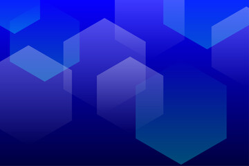 Obraz premium 青いグラデーション 六角形 幾何学 テクノロジー 抽象 背景
