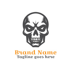 Angry Skull logo. Fully Vector EPS file. CMYK color mode. Editable color. Easy to download.