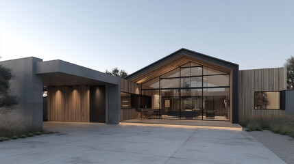 Building with interior and exterior