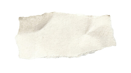 Obraz premium Torn white paper strip with rough edges isolated on white background, natural textured ripped sheet fragment for collage, mockup, packaging, and design