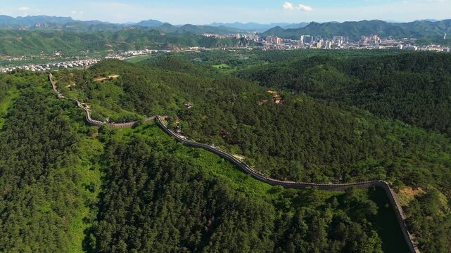 Chengde Mountain Resort with Great Wall and City Skyline