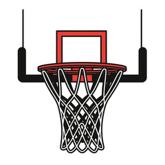 Basketball hoop with net, sport equipment, isolated on white background © nia