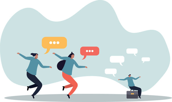 Workplace gossip, talking behind in the office, work bullying, chatter or rumor, rudeness voice or wrong information telling.human life and situation.