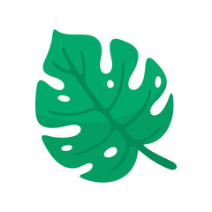 Fototapeta premium Vibrant Green Monstera Leaf Vector Illustration on White Background