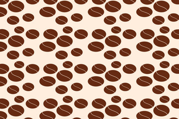 Obraz premium Brown Coffee Beans Seamless Repeat Pattern for Cafe Background