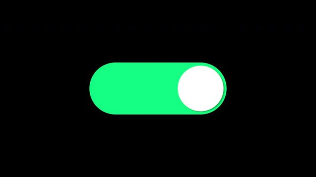 Switch on and switch off button. Animated toggle switch turning from off to on