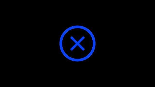 Cross sign motion icon for cancel button and stop function