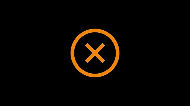 Cross mark animation icon for cancel action and negative feedback