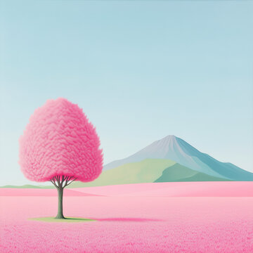 Peaceful seasonal landscape background with negative space for marketing and ads