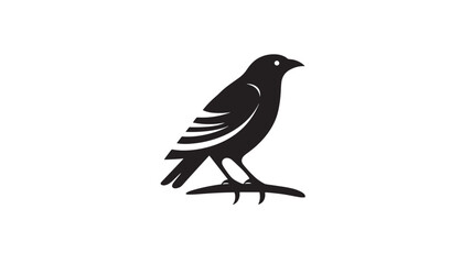 Obraz premium Bird silhouette logo design with sleek curves and a minimalistic style representing nature and freedom.