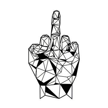 Geometric Middle Finger Icon