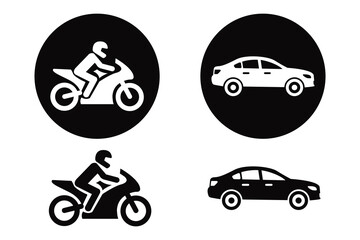 Naklejka premium car and motorcycles icon, vector design