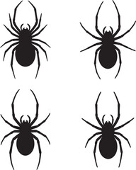 Black widow spiders silhouette illustration