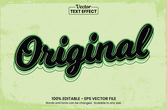 Original Retro Script Editable Text Effect Vector