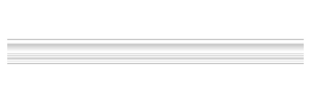 White wooden molding baseboard cornice trim for wall and ceiling interior decoration classic architectural profile decorative home decor construction on transparent isolated