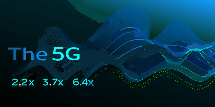 Abstract representation of 5g technology with speed indicators