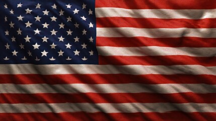 Fototapeta premium American flag waves displaying stars and stripes textured background