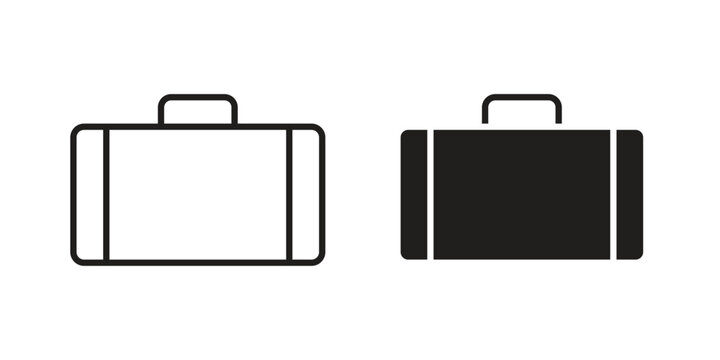 Suitcase icon collection with multiple styles. EPS10