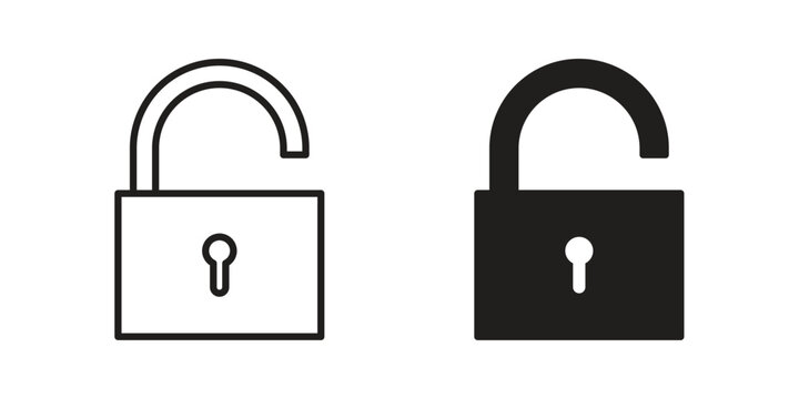 Unlock icon collection with multiple styles. EPS10