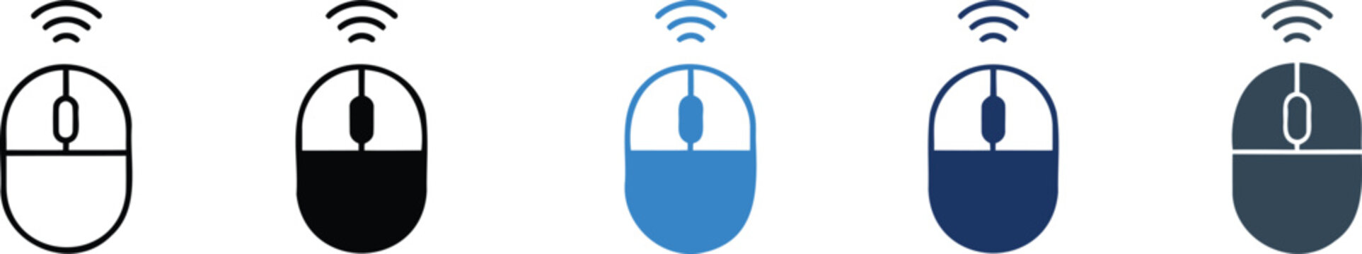 Five computer mouse with wireless signals technology