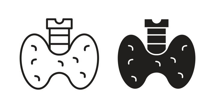 Thyroid gland icon in a simple, black and white style.