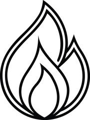 Minimal Fire Outline Symbol
