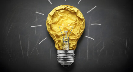 A crumpled paper lamp on a whiteboard with white lines, a close-up image with fine details, natural lighting.