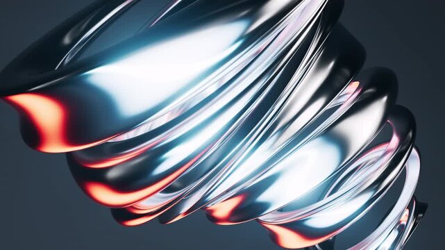 Abstract metal rings geometries background, 3d rendering.