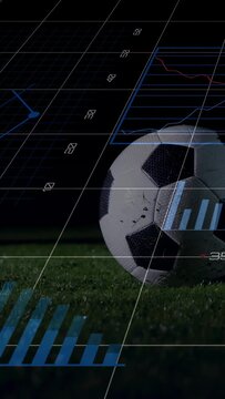 Vertical video: On cleat entry, soccer ball tracked by HUD, cleat kicking ball to display metrics