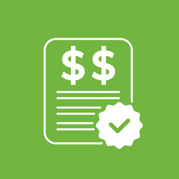 bill vector icon, approved invoice