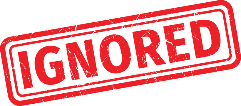 IGNORED red rubber stamp text