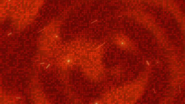 Red digital abstract particle animation in 4K futuristic technology background.