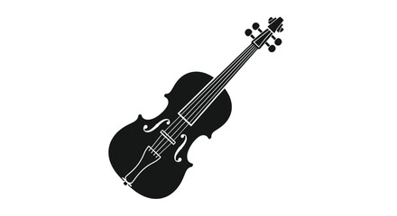 A striking black violin design presented as a bold silhouette © DS