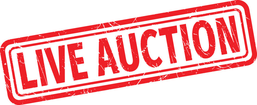LIVE AUCTION red rubber stamp text