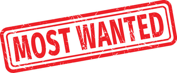 MOST WANTED red rubber stamp text © Raihan