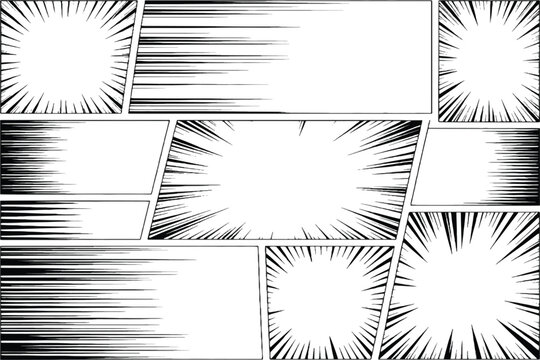 Manga Speed Lines and Action Effect Collection - Comic Book Radial and Horizontal Motion Lines for Dynamic Graphic Design