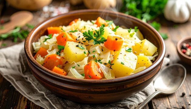 Wei&szlig;kohleintopf mit Kartoffeln
