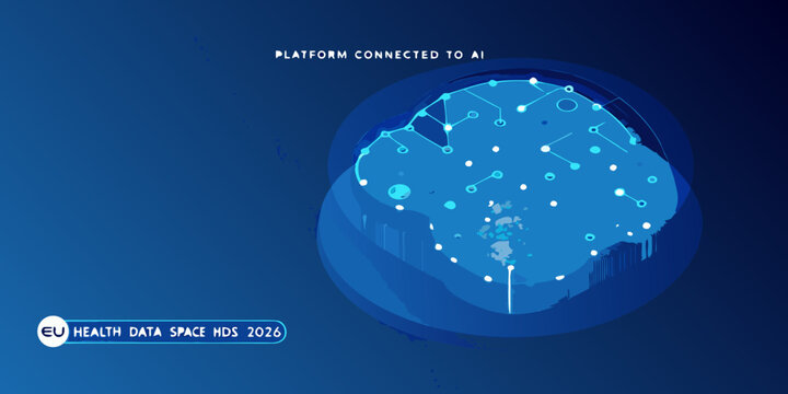 Abstract representation of european union health data space connected to ai