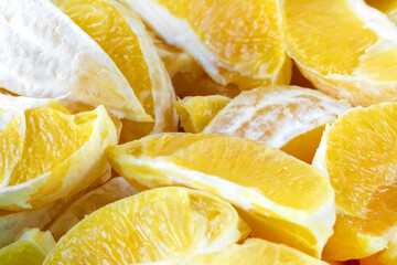 Close Up of Juicy Peeled Orange Segments