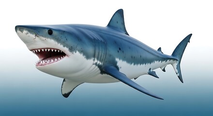 Fototapeta premium Action-Packed Shark Encounter, Ocean Depths, Wildlife Photography, Aquatic Environment, Close-Up View