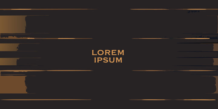 Abstract brown and gold brushstrokes with centered lorem ipsum text