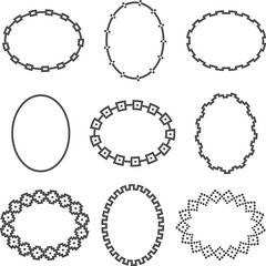 Obraz premium black cross stitch vector oval frames