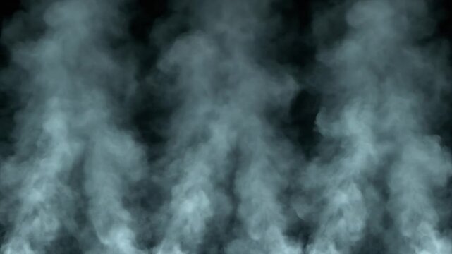 Futuristic looping seamless rising wall endless smoke steam dense flowing plumes surreal ambience cascading softly abstract cinematic loop
